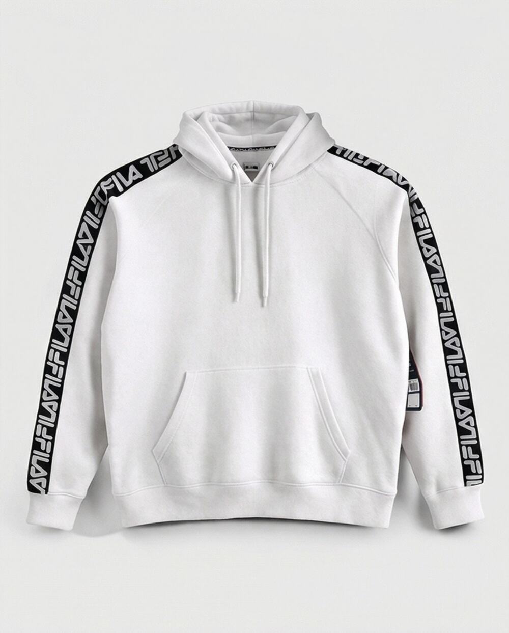 Fila Hang Out Hoodie White Logo Tape Pullover Hoodie Mens XXL NWT
